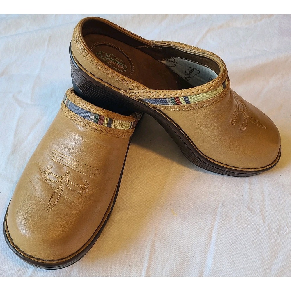Durango Western Tan Leather Clogs Womens Shoes Slip On  8.5M RD3812 Head West - Picture 3 of 11
